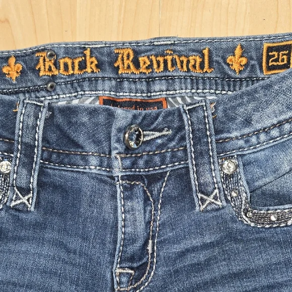 Rock Revival Women's Mid Rise Boot Sapphire Jeans Size 26 - Picture 8 of 12